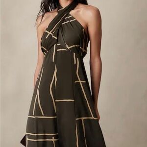 Banana Republic Black and Tan Midi Dress - NWT! 🤎